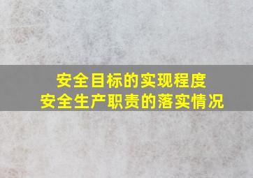 安全目标的实现程度 安全生产职责的落实情况